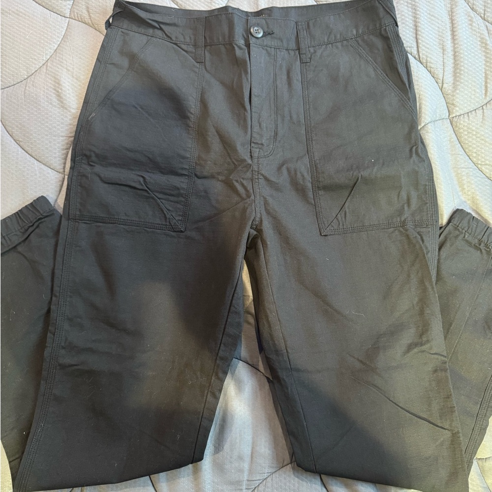 10.Deep Men's Black Utility Chinos with Front Patch Pockets